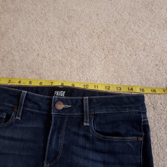 PAIGE / 28 x 30 / Womens Manhattan Bootcut Mid-Rise Denim Stretch Jeans - Seneca - Picture 11 of 13